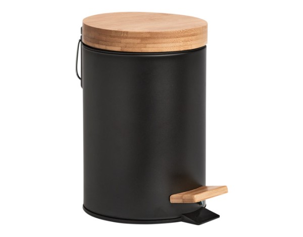 Treteimer Bamboo schwarz 3l