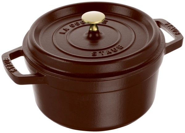 Cocotte 20cm, rund, chocolat, Gusseisen 2.2l