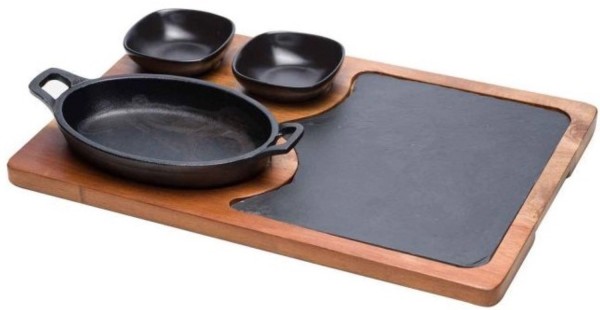 4er Set Grillpfanne 38.5x25x1.5cm