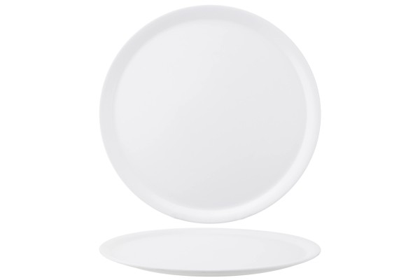 Pizzateller matt, weiss Melamin, D 33cm