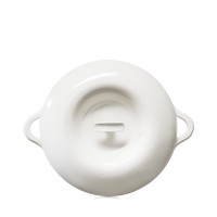 Bombance Porzellandeckel für Kasserolle D31cm alab. weiss