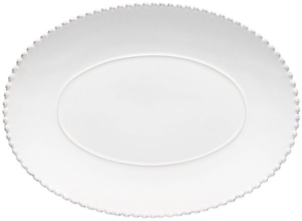 Pearl Platte oval 40.8x30cm H4.3cm weiss