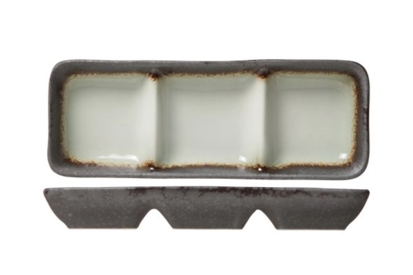 Stone Schale m. 3 Unterteilungen, 7x19cm
