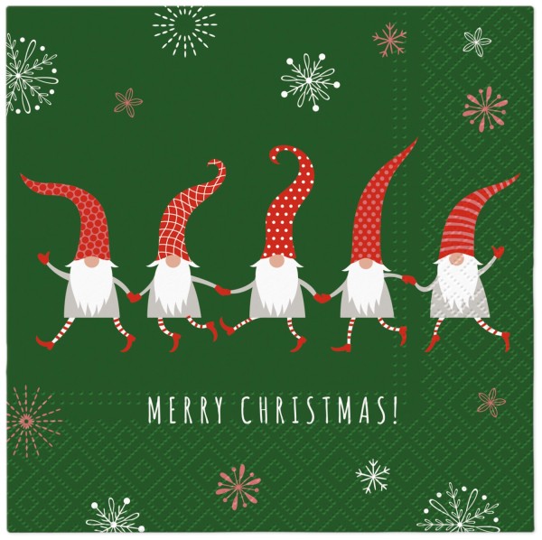 Servietten Lunch 20x Friendly Gnomes 33x33cm