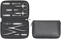 Profi-Etui, Nappaleder, schwarz, 9-tlg.