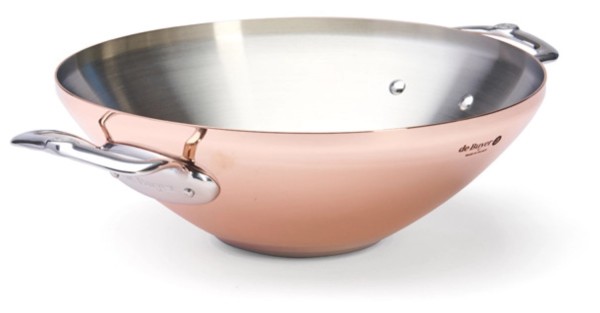 Prima Matera Wok mit 2 Griffen D32cm Kupfer