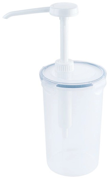 Dispenser m. 30ml Pumpe, rund PP, 10.5x30.5 cm - 1.2l