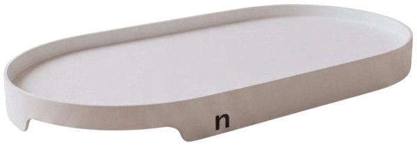 Metall Tablett Oval 21x11x1.8cm weiss