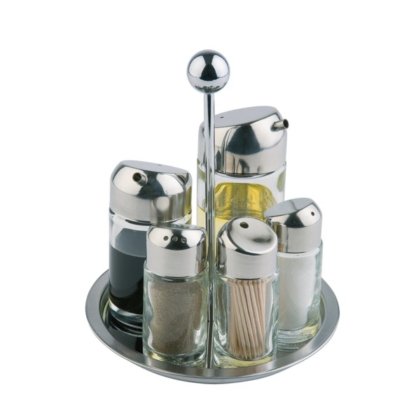 6-tlg. Menage drehbar, ca. D16cm, H20cm