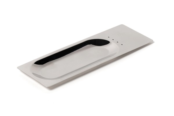 Lab Edelstahlteller, rechteckig, 1/2 mit spiesshalter