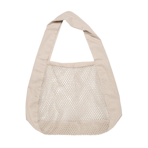 Net shoulder Tasche 44x15x45cm stone Biobaumwolle