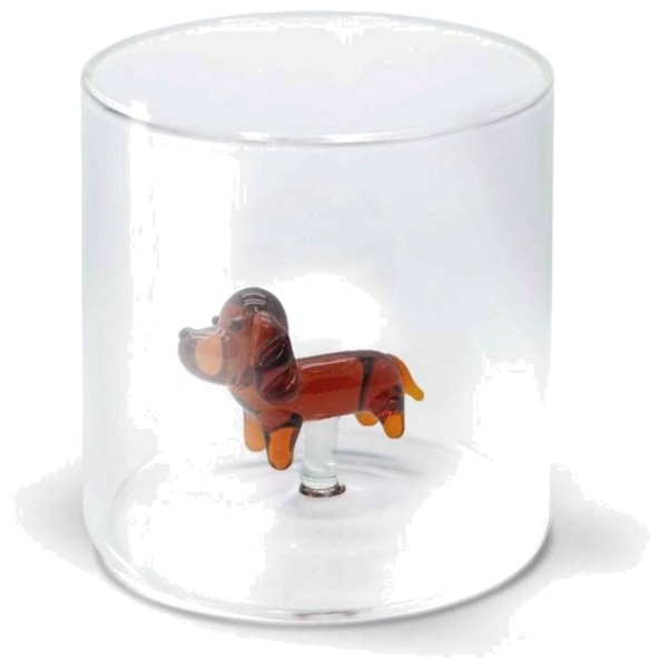 Glas aus Borosilikat 250 ml, Dekor Dackel