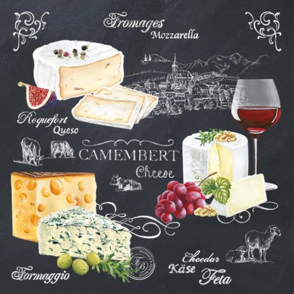 World of Cheese Servietten 20 Stk., 33x33cm