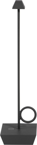 Broggi Bugia Lampe wiederaufladbar, grau 8x8cm H32cm