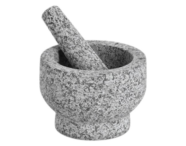 Mörser mit Stössel grau 14x10
