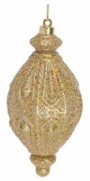 Aufhänger Tropfen Glitter Gold 8x8x16cm Kunststoff