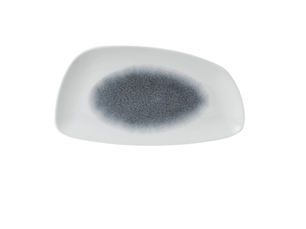 S.P. Raku Topaz Blue Geo Teller 35x18.5cm