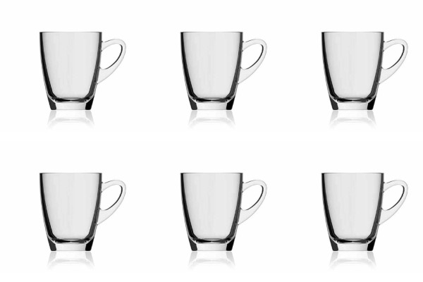 6er Set Kenia Glas Henkelbecher breit 31cl, Aligro