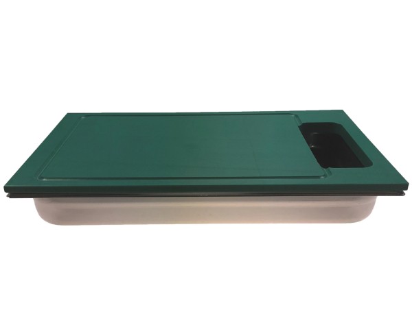 Schneidebrett grün passt auf GN 1/1 Schale mit Aussparung