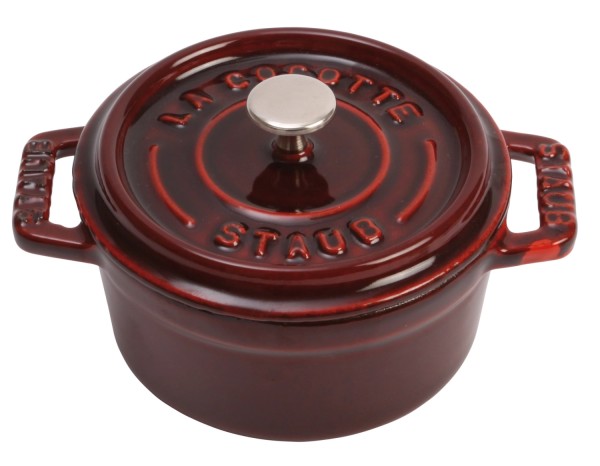 Mini Cocotte 10cm, rund, Grenadine-Rot, Gusseisen 0.25l