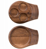 Wood Holzbrett klein 18x14cm mit 3 Vertiefungen