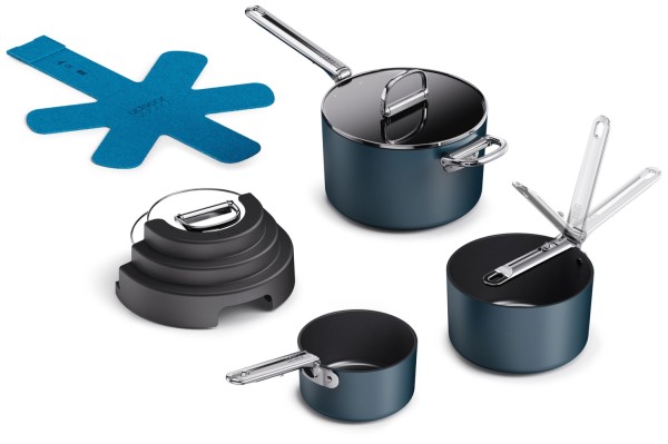 3er Set Space Stack Kochset antihaft 15+19+23cm