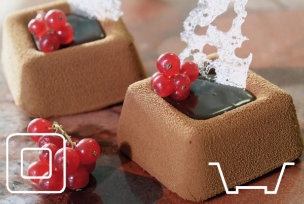 Backmatte Quadratische Savarin 70 x 70, Flexipan, schwarz, 6