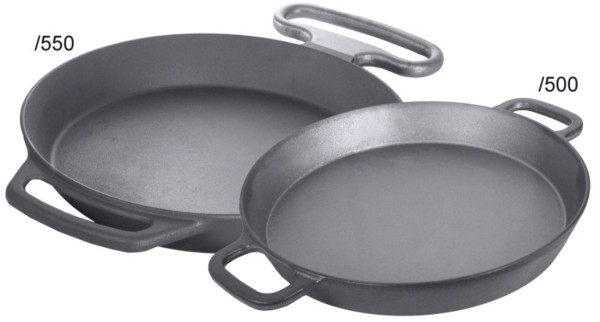 Eisenguss-Riesenpfanne mit 2 angegossenen Griffen