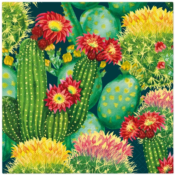 Servietten Lunch Vibrant Cacti 33x33cm
