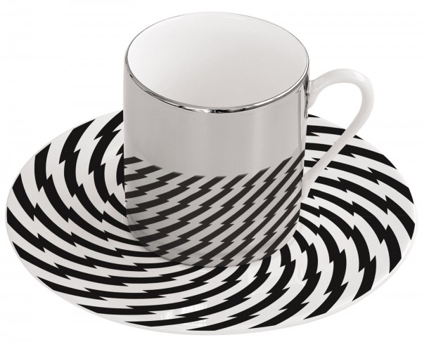 Magic Cup Espressotasse m. Untere in GB, "Flash" s/w, 120 ml