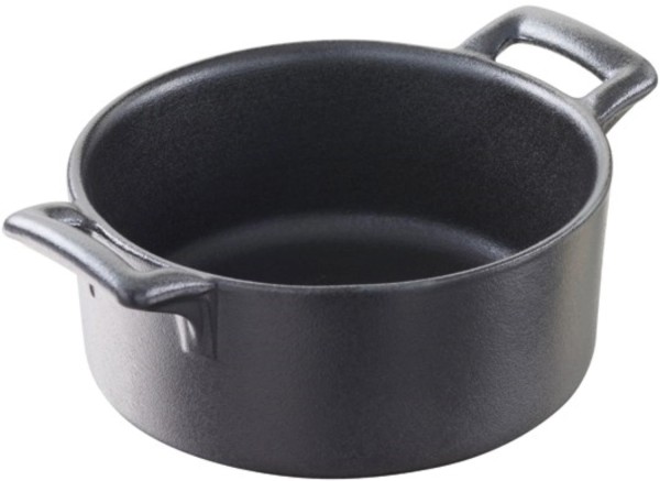 Auflaufform rund, Ø12cm, gusseisen-optik