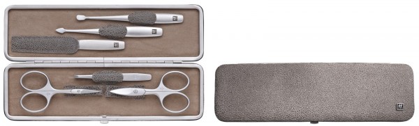 Rahmen-Etui, Rindleder, taupe, 6-tlg.