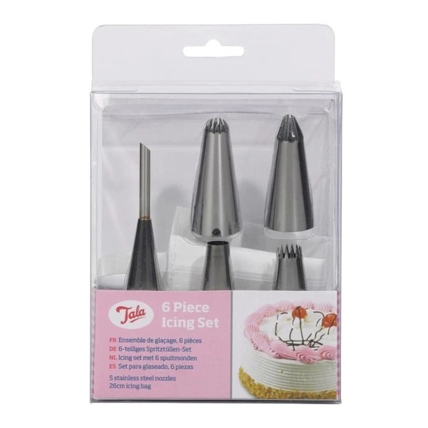 6er Set Spritzbeutel 5 Aufsätzen und 1 Beutel