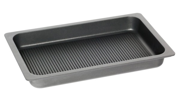 Bratplatte Induktion GN1/1, H5.5cm m.Griffen/Grillboden