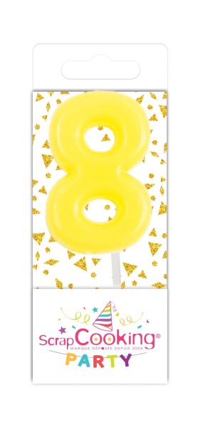 15er Set Kerze Mini Nummer 8 assortiert