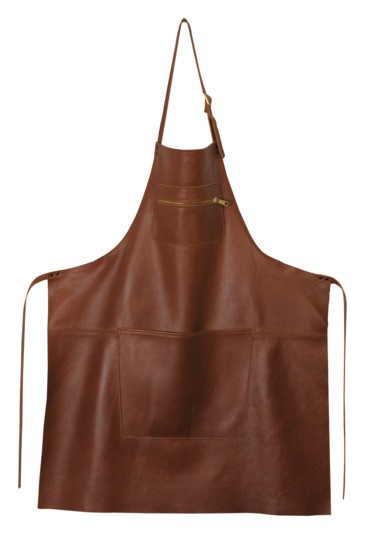 Schürze Zipper Leder brown