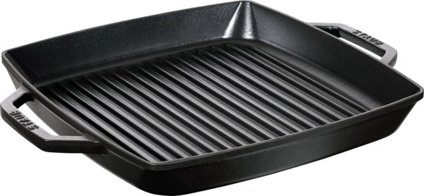 Grillpfanne 33cm, Schwarz, Gusseisen