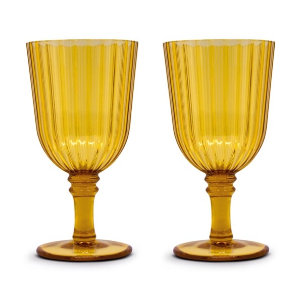2er Set Gläser aus Acryl 460ml, bernstein