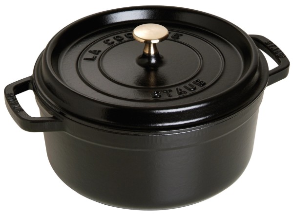 Cocotte 16cm, rund, Schwarz, Gusseisen 1.2l