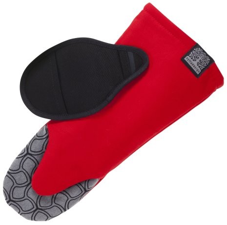 Topfhandschuh grün / schwarz / rot je1x