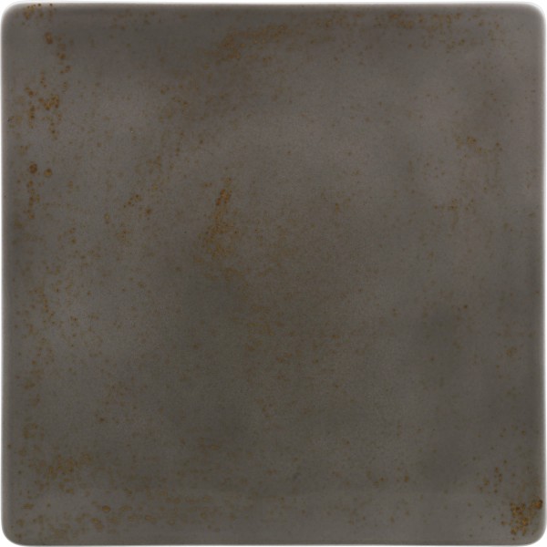 Pottery Unique Darkgrey Teller flach quadratisch coupe 27cm