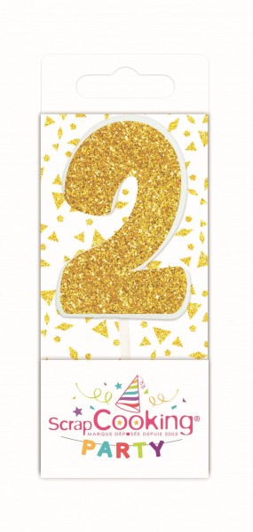 Kerze Mini Nummer 2 gold