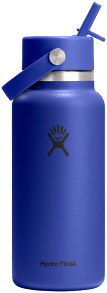 Trinkflasche Wide Flex Deckel Strohhalm 945ml capri blue