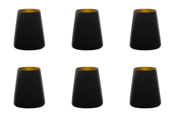 6er Set Elements Power Becher 380ml schwarz/gold