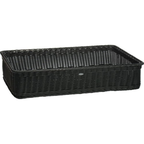 Korb rechteckig mit Metallrahmen, schwarz, 60x40x13cm