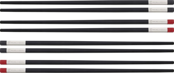 8tlg. Essstäbchen, Set für 4 Personen, schwarz