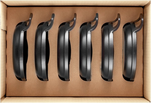 6er Set Mini Auflaufformen rund, 16cm, schwarz, Gusseisen