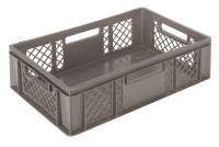 Behälter grau 60x40x15cm Standard Boden geschlos/Wände perfo