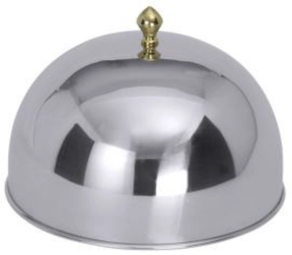 Speiseglocke ø23.6cm Edelstahl Griffknopf vergoldet