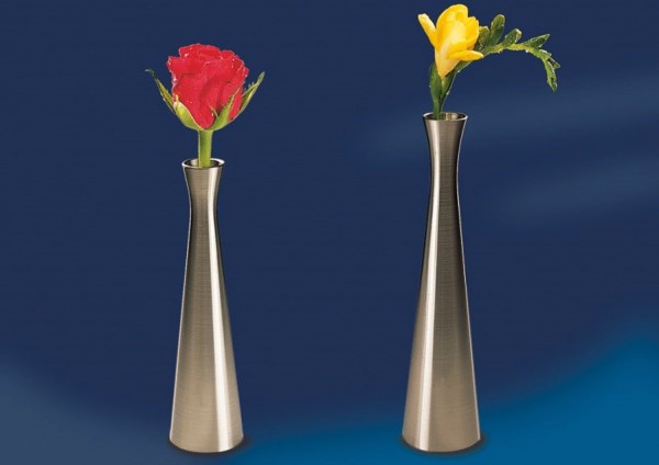 Vase Edelstahl Look, ca. D4cm, H16.5cm